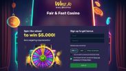 Winz.io Casino Homepage Review